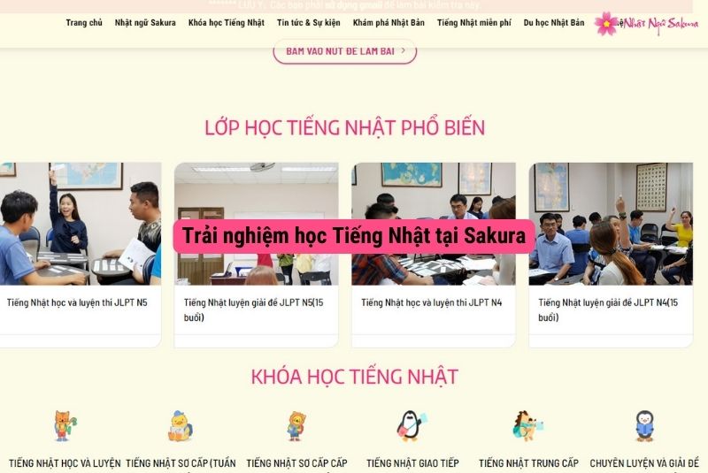 rải nghiệm học Tiếng Nhật tại Sakura
